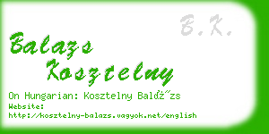 balazs kosztelny business card